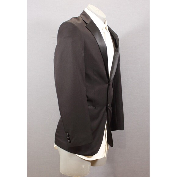 Bolzano Men's Black 2 Piece Suit TUX 2 Btn 36R Pleated Fronts 30" Waist - Picture 4 of 12